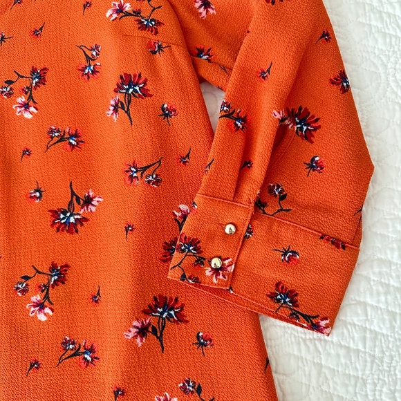 Primark Women's V-Neck Floral Blouse Shirt Top Size 2 - Picture 4 of 6